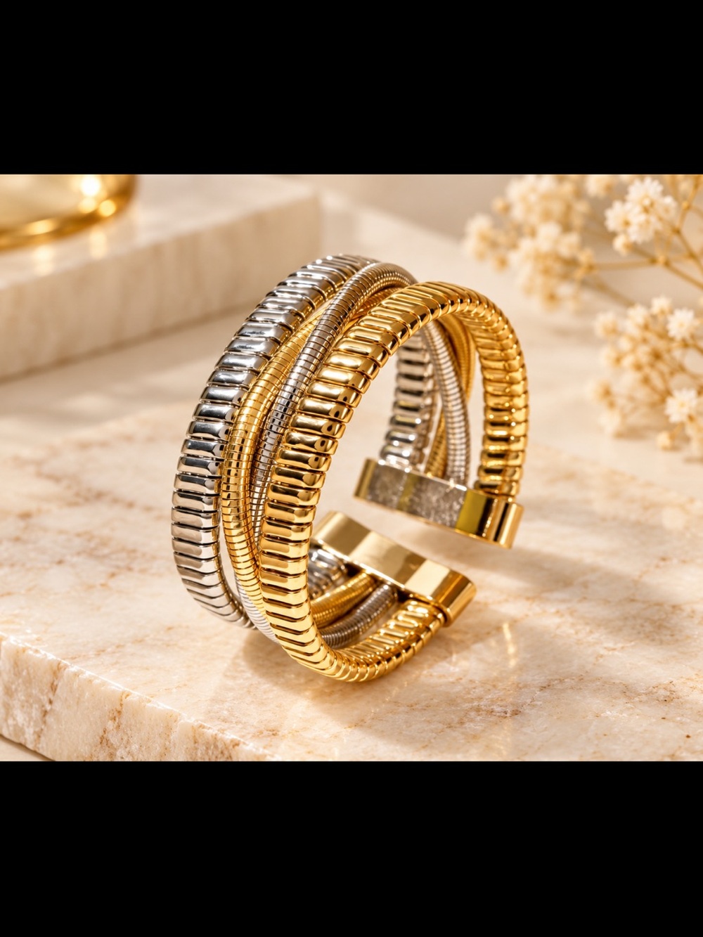 Gold & Silver Cuff Bracelet